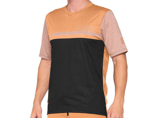 100% Airmatic Short Sleeve MTB Jersey - Caramel-Black - 2021 Caramel - Black Small