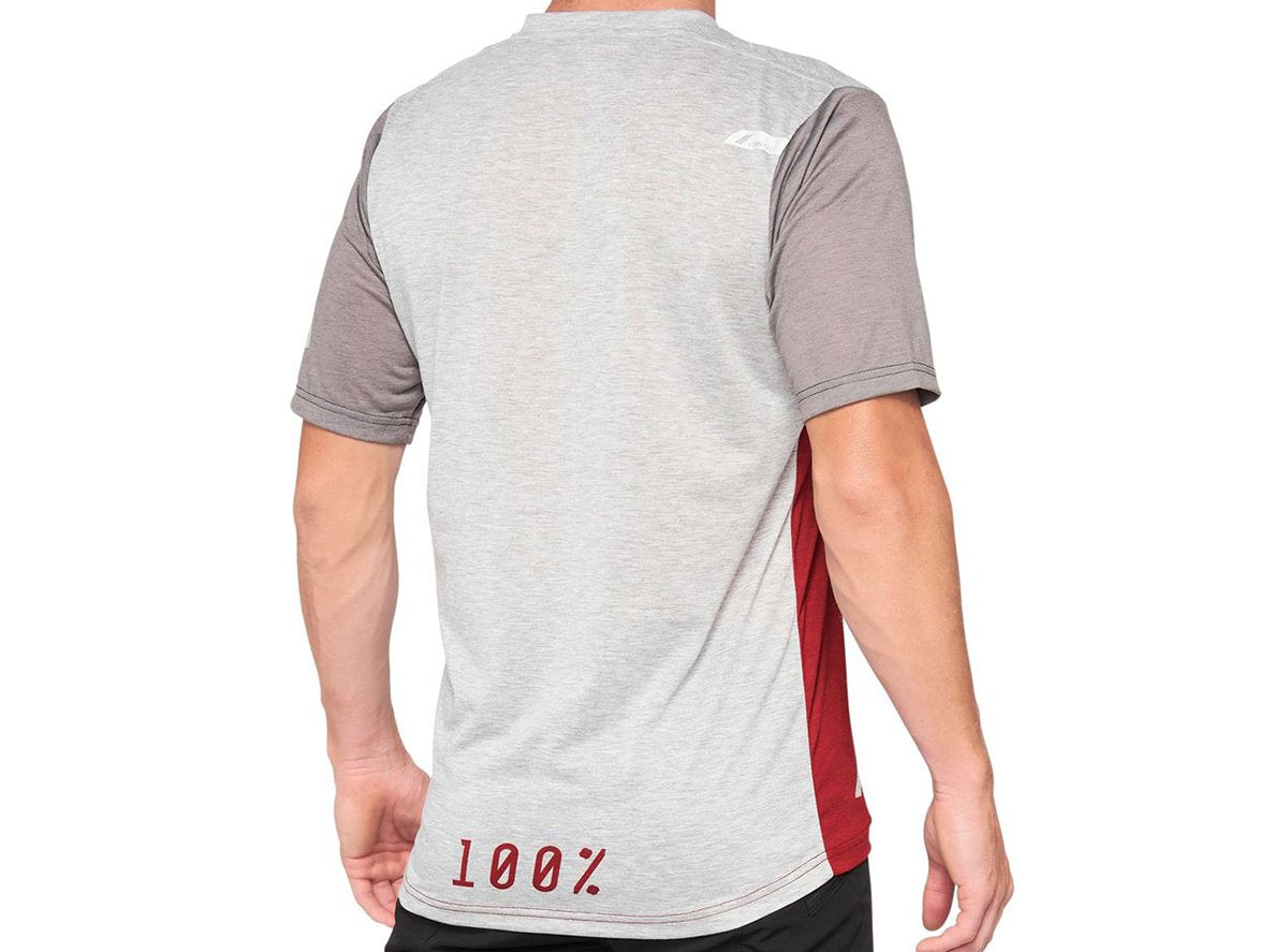 100% Airmatic Short Sleeve MTB Jersey - Cherry-Gray