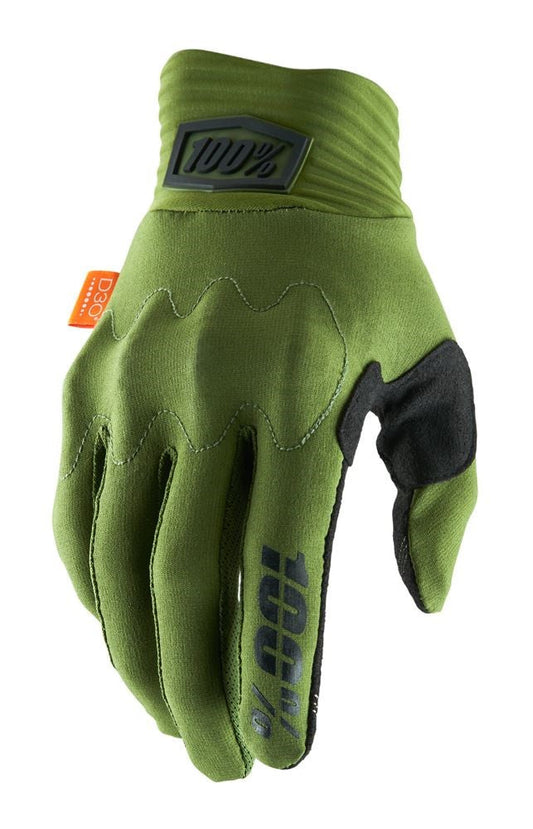 100% Cognito D3O Glove - Army Green-Black - 2022 Army Green - Black Small
