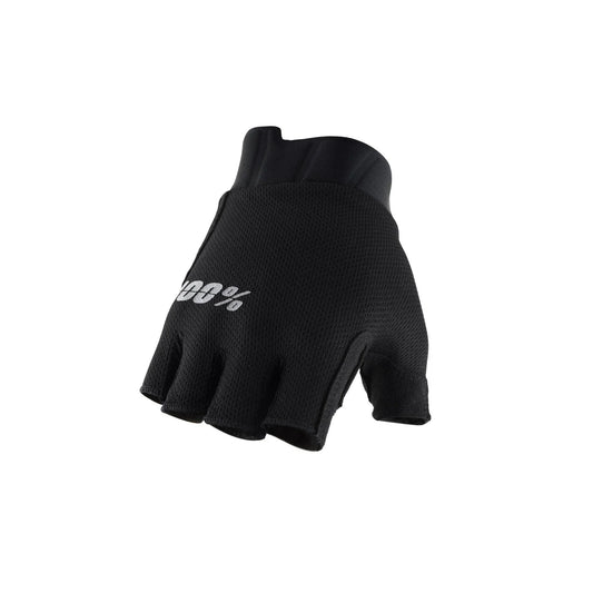 100% Exceeda Gel Short Finger XC Glove - Solid Black Solid Black Large