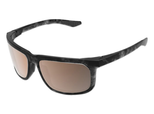 100% Hakan - Matt Black Havana Casual Sunglasses - Bronze Lens Black