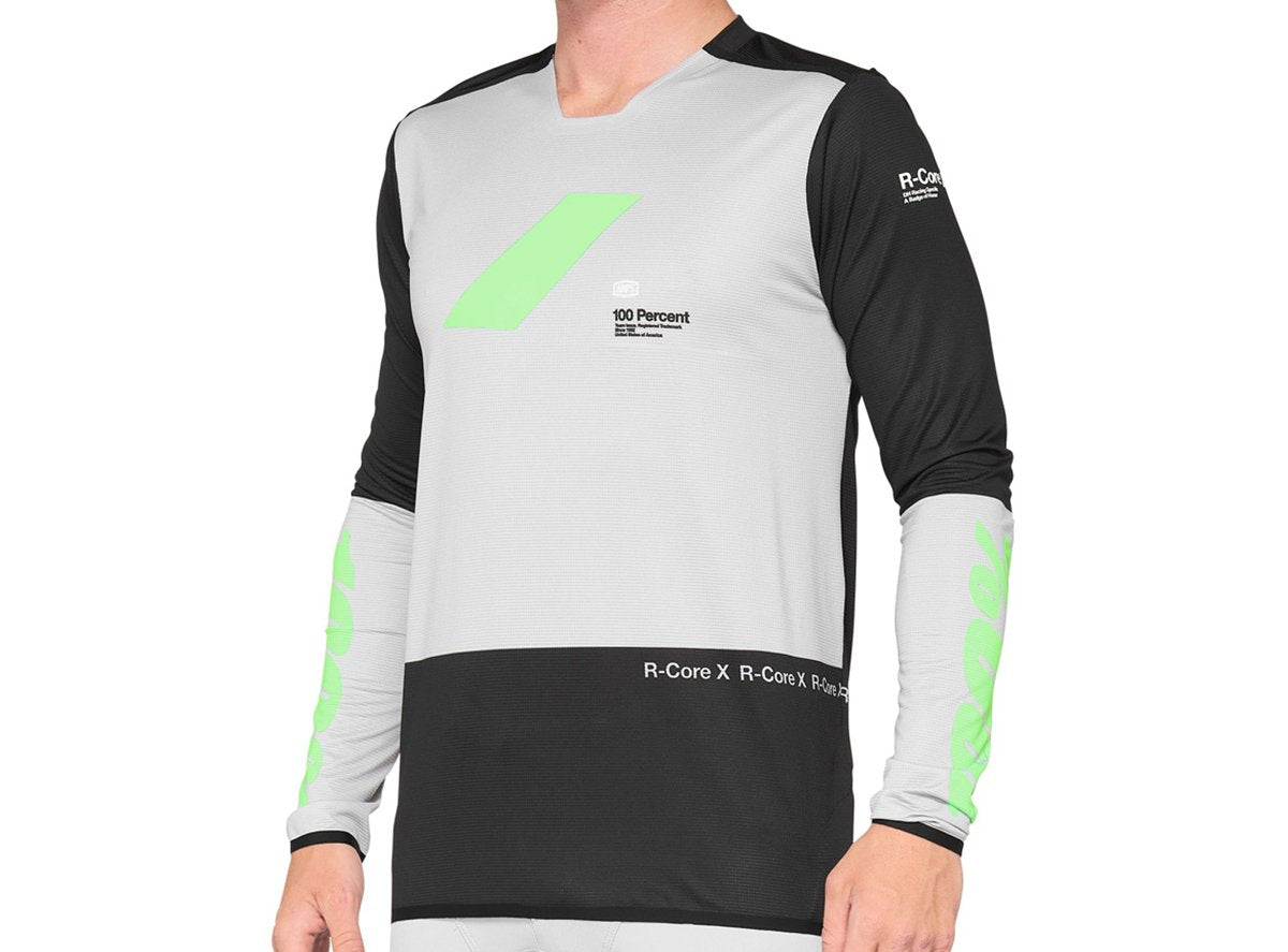 100% R-Core X Long Sleeve DH/Enduro Jersey - Vapor-Black - 2021 Vapor - Black Small