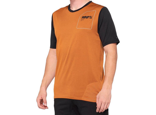 100% Ridecamp Short Sleeve MTB Jersey - Terracotta-Black - 2020 Terracotta - Black Small