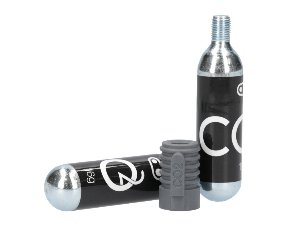 Crank Brothers CO2 Cartridges with Inflator Black - Silver 16g