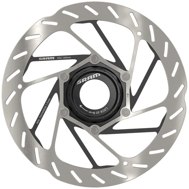 SRAM HS2 Disc Brake Rotor - Center Lock Silver 160mm