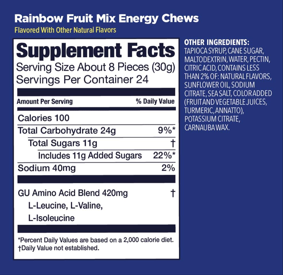 GU Energy Chews Double Serving Bag - Rainbow Mix