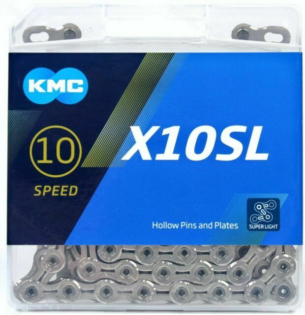 KMC X10 SL Silver 10 Speed Chain Silver 116 Links - 10 Speed