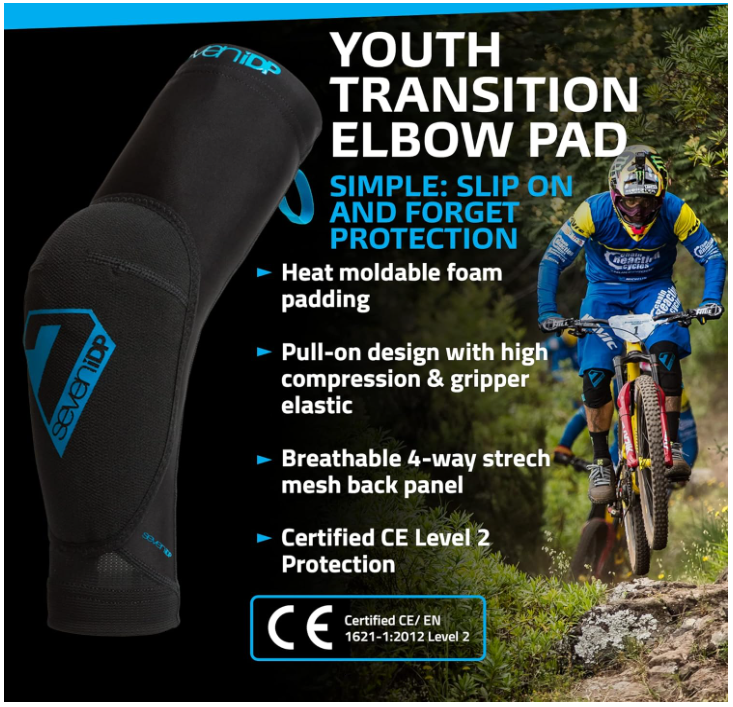 7 iDP Transition Elbow Pad - Youth - Black