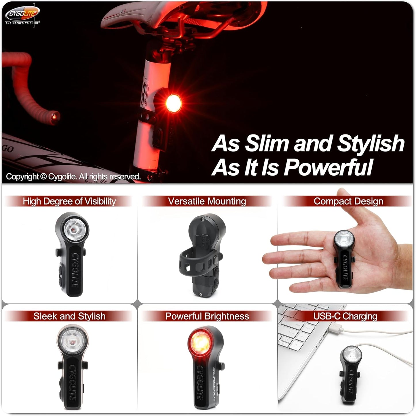 Cygo Lite Slingshot Pro 210 USB Taillight