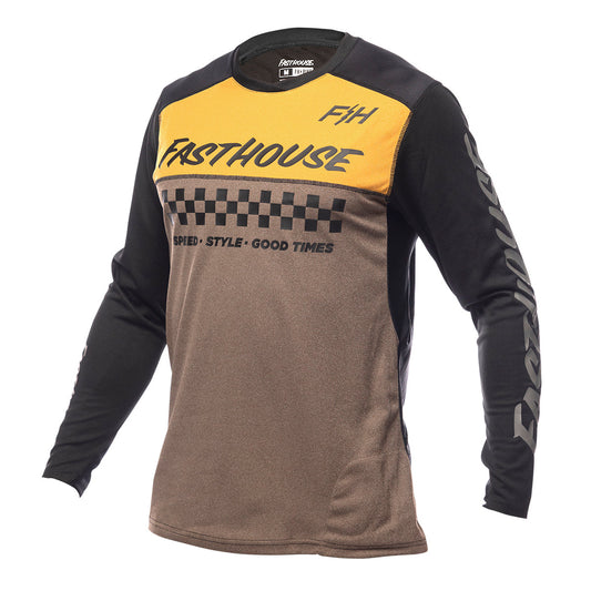 Fasthouse Alloy Mesa Long Sleeve MTB Jersey - Heather Gold-Brown - 2022 Heather Gold - Brown Small