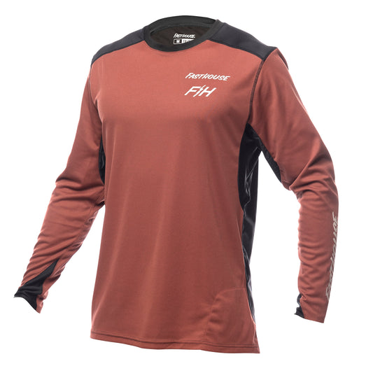 Fasthouse Alloy Rally Long Sleeve MTB Jersey - Youth - Clay-Black - 2022 Clay - Black Small