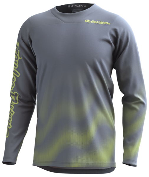 Troy Lee Designs Skyline Chill Long Sleeve MTB Jersey - Waves - Light Gray - 2022 Light Gray Small