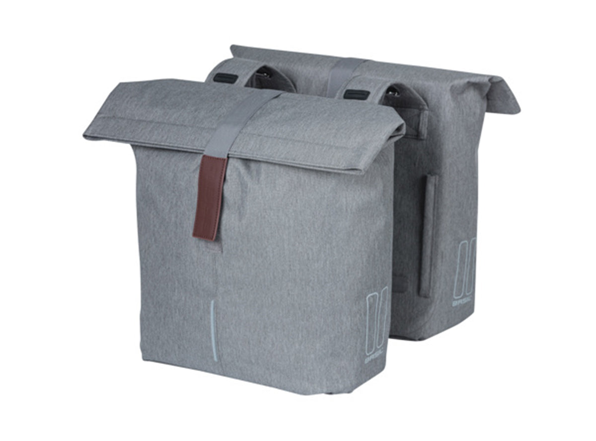 Basil City Double Pannier Bag - Gray Gray