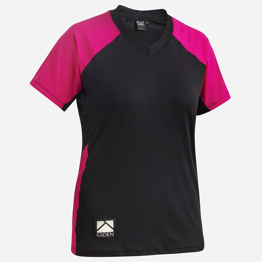 Kaden Apparel Cady-V Short Sleeve MTB Jersey - Womens - Black-Rosemary Black - Rosemary Small