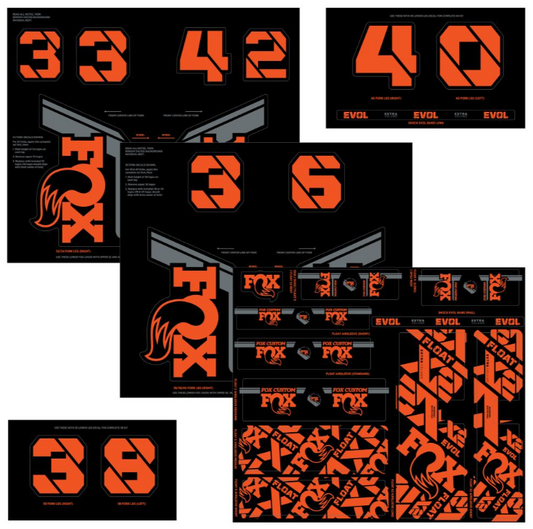 Fox Suspension Fork and Shock AM Custom Decal Kit - Factory Orange