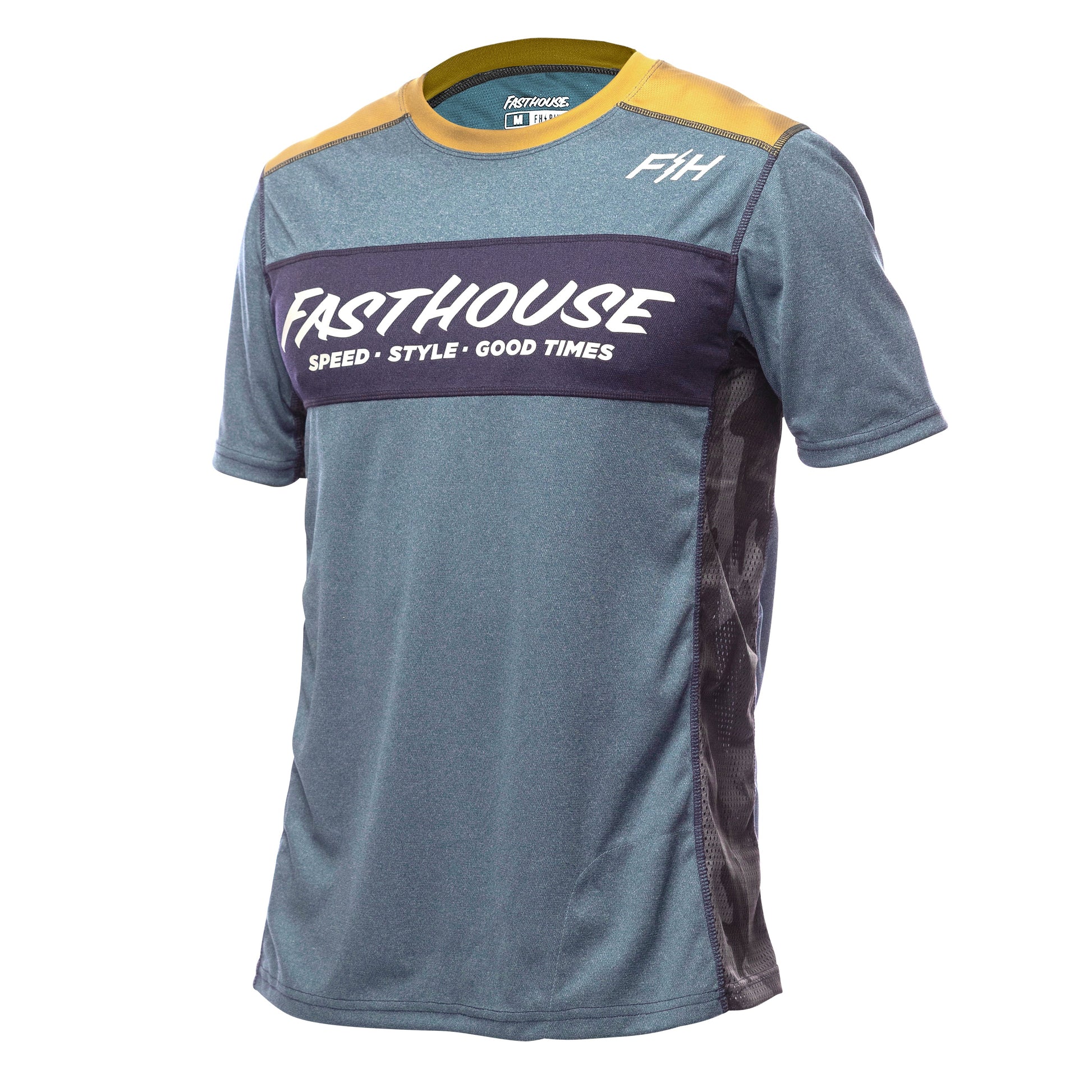 Fasthouse Classic Acadia Short Sleeve MTB Jersey - Heather Indigo - 2022 Heather Indigo Small