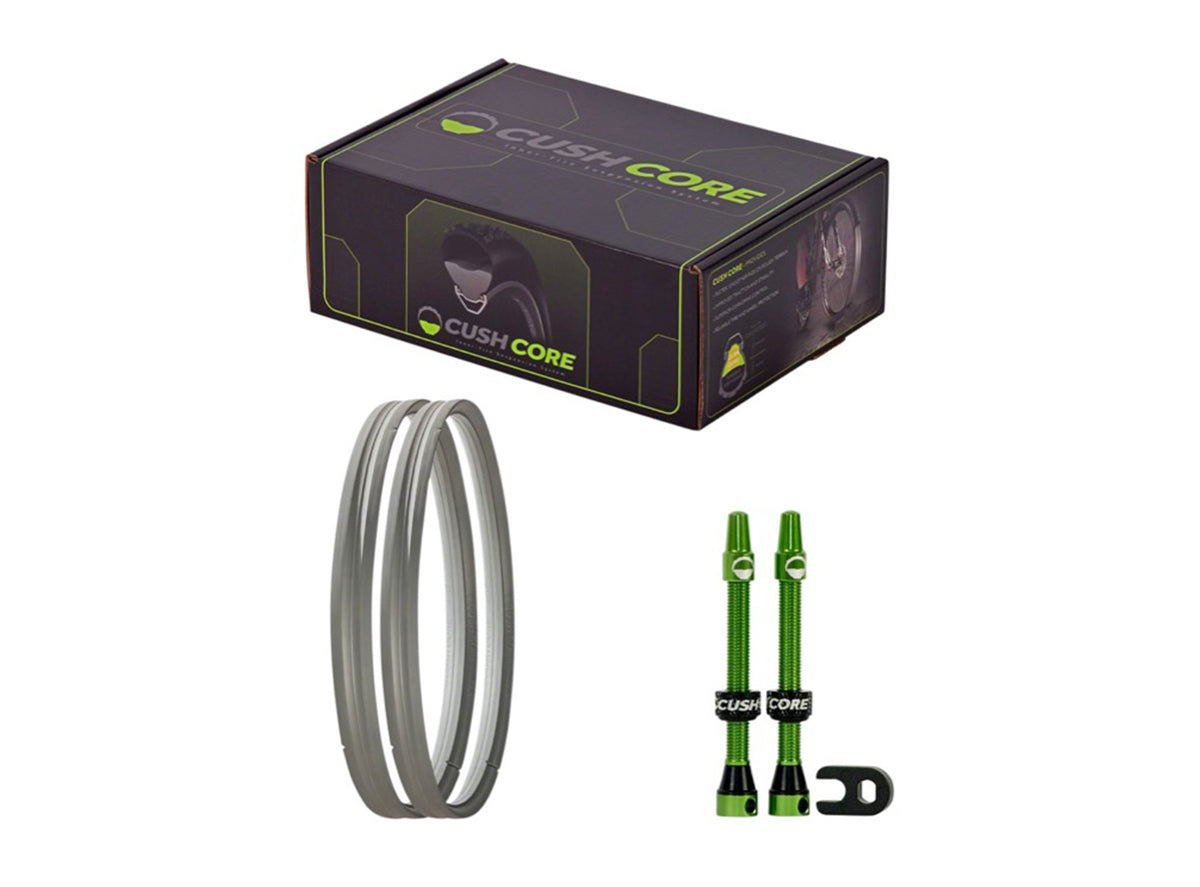 CushCore Pro Tire Inserts - Set - Inc 2 Tubeless Valves Black 27.5"