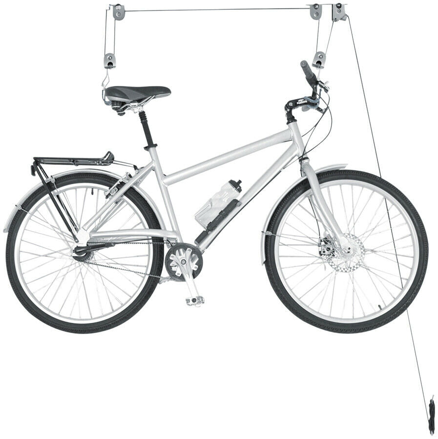 Delta Single Bike Ceiling Hoist with Straps - 1 Bike Silver 50lb Max Capacity