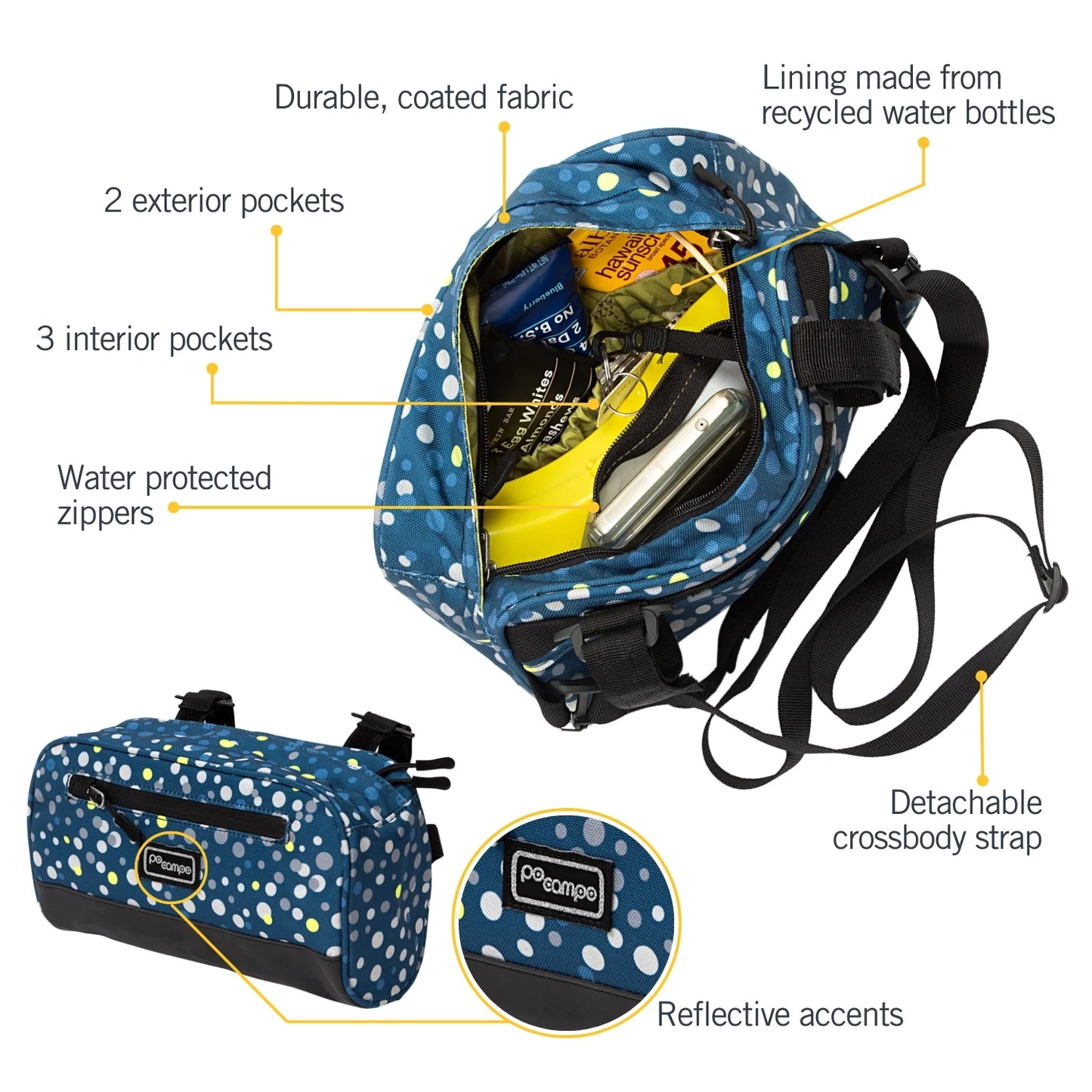 Po Campo Domino Handlebar Bag - Bubbly