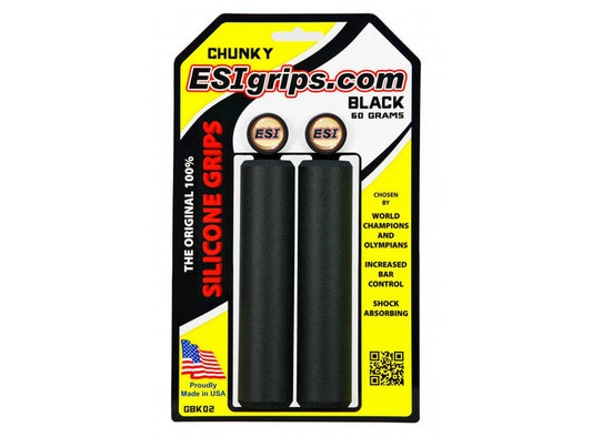 ESI Chunky Silicon MTB Grips - Black Black