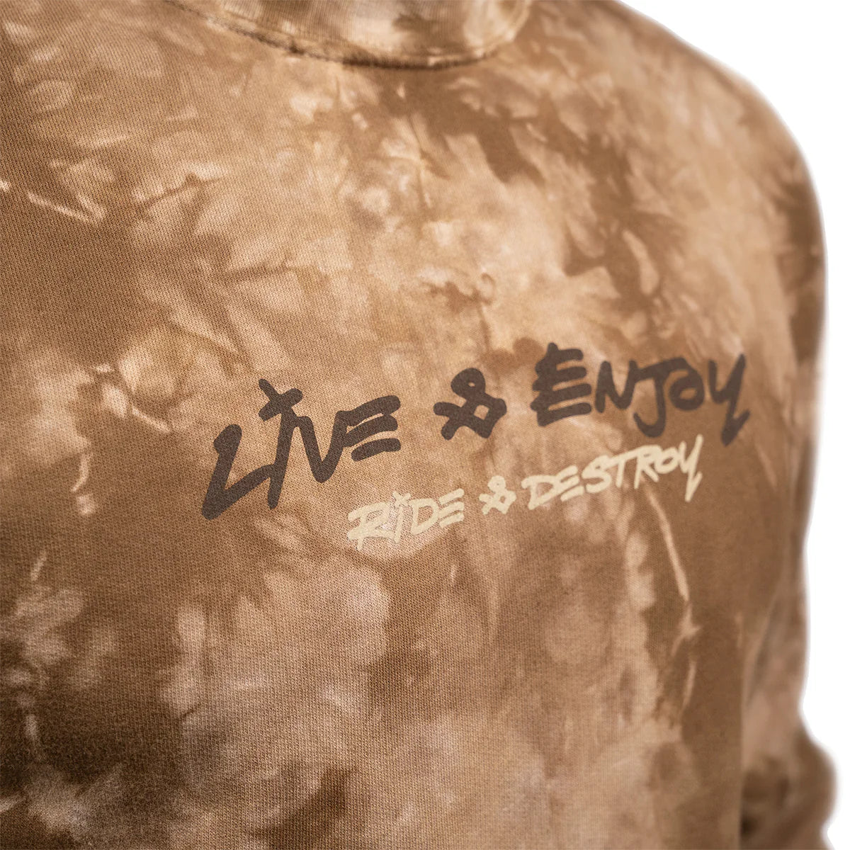 Fasthouse Emil Johansson Live and Enjoy Crew Neck Pullover - Tie Dye Brown-White
