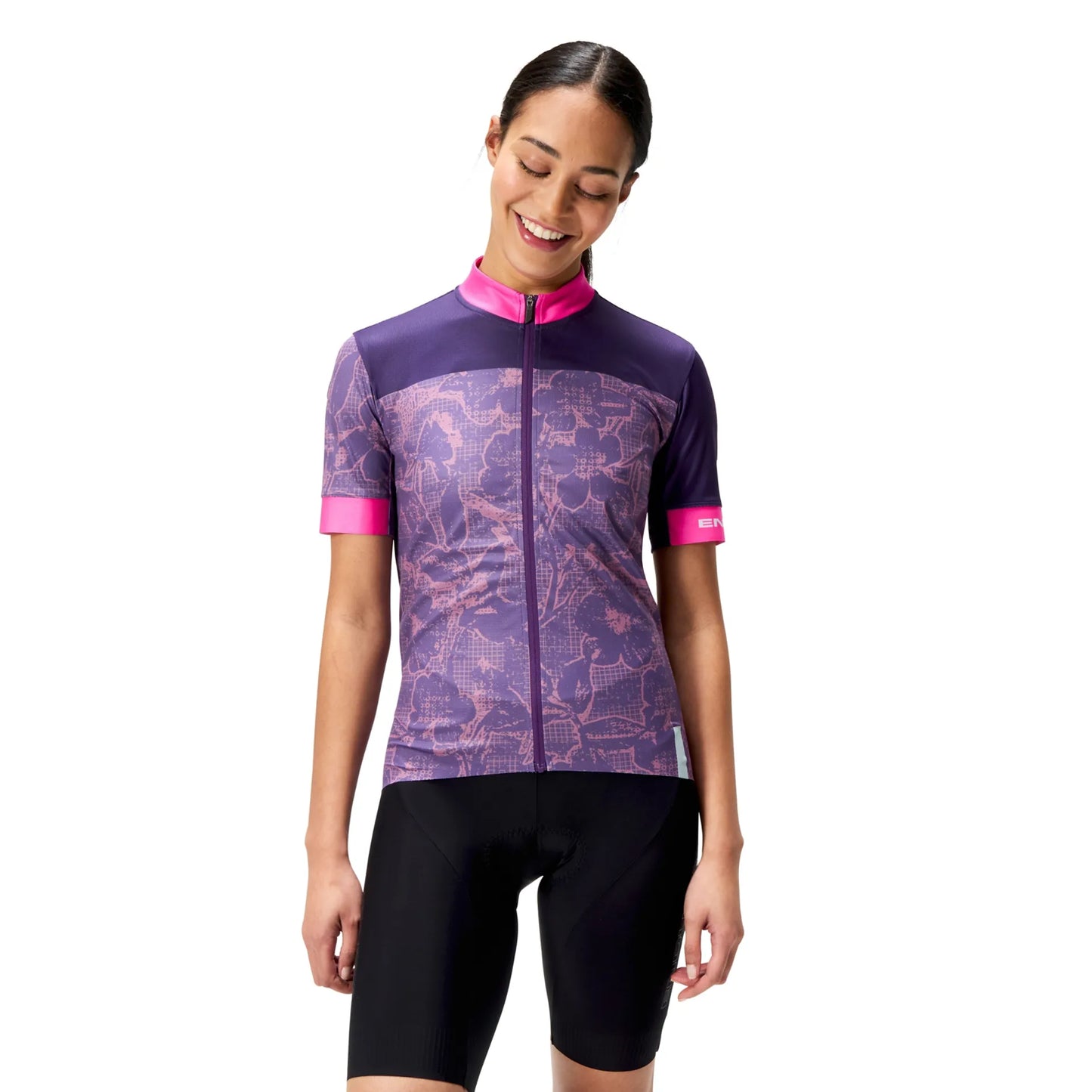 Endura FS260 Floral Block Short Sleeve Road Jersey - Womens - Bramble