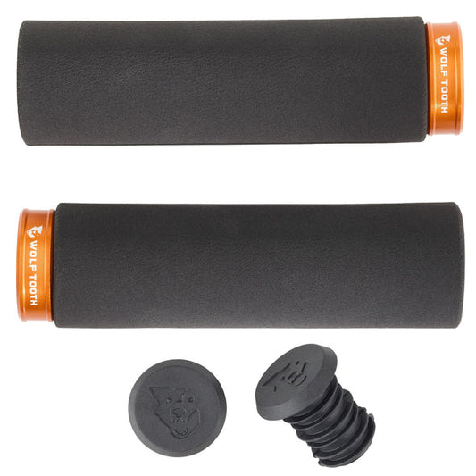 Wolf Tooth Components Lock-On Fat Paw Grip - Black-Orange