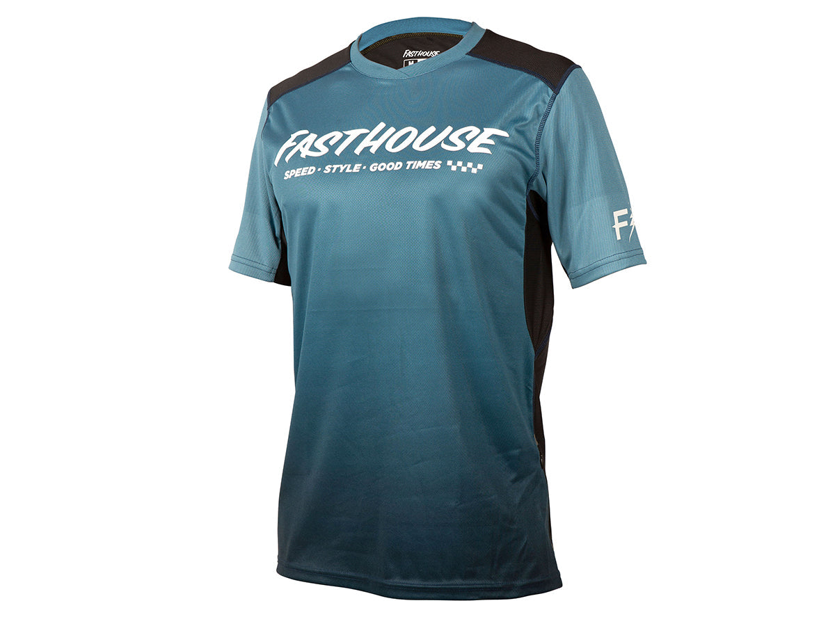 Fasthouse Alloy Slade Short Sleeve Jersey - Youth - Blue-Black Blue - Black Small