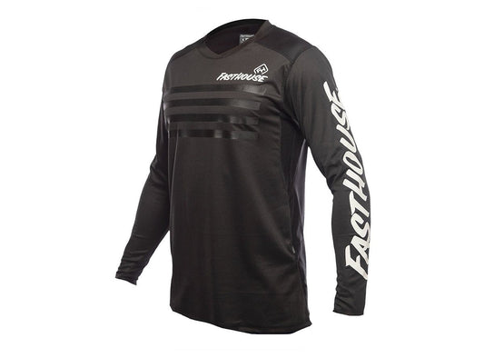 Fasthouse Alloy Stripe Long Sleeve MTB Jersey - Black Black Small