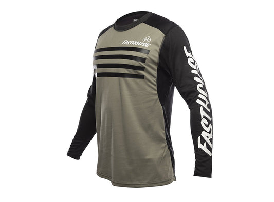 Fasthouse Alloy Stripe Long Sleeve MTB Jersey - Moss Moss Small