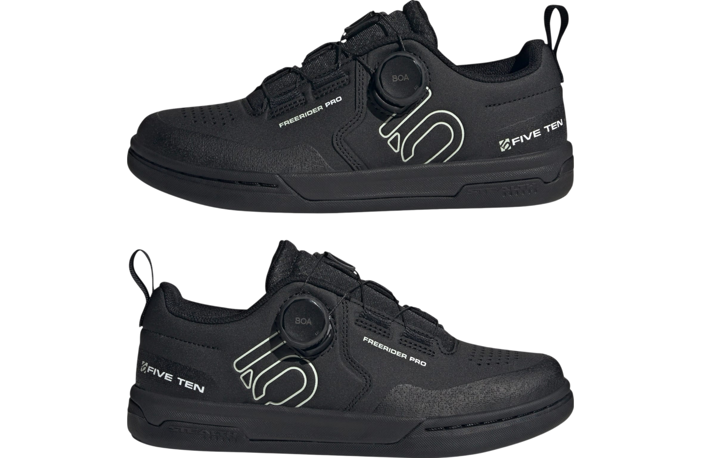 Five Ten Freerider Pro BOA Flat Pedal Shoe - Womens - Core Black-Linen Green-Ftwr White