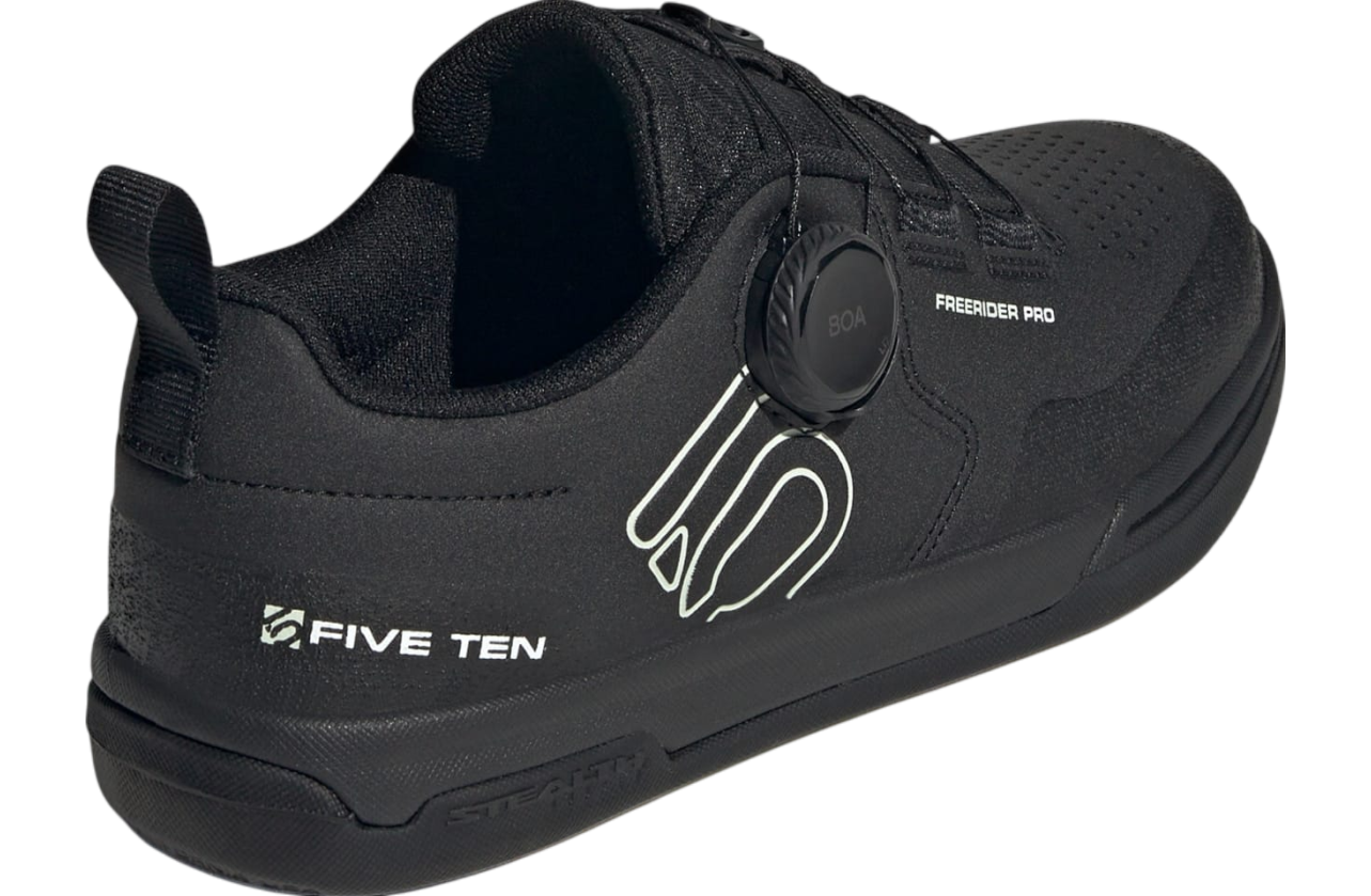 Five Ten Freerider Pro BOA Flat Pedal Shoe - Womens - Core Black-Linen Green-Ftwr White
