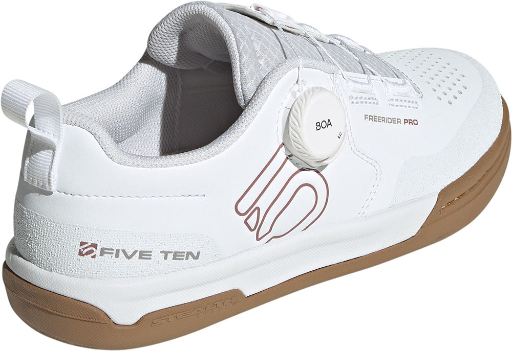 Five Ten Freerider Pro BOA Flat Pedal Shoe - Womens - Ftwr White-Warm Clay-Gray Three