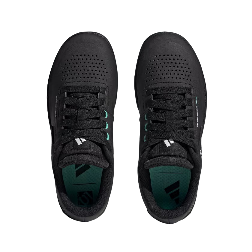 Five Ten Freerider Pro Flat Pedal Shoe - Womens - Core Black-Crystal White-Acid Mint