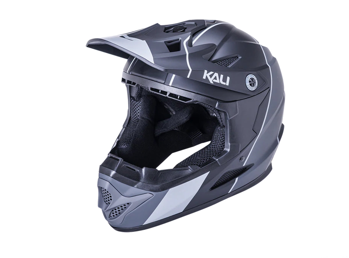 Kali Zoka Full Face Helmet - Stripe Matt Black-Gray Matt Black - Gray Small