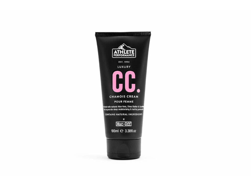 Muc-Off Athlete Performance Luxury Chamois Cream - Womens Black - Pink 100ml Tube