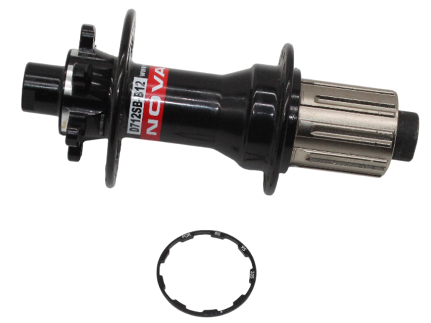 Novatec D712 MTB Disc Hub - Rear - Black-Red - OEM