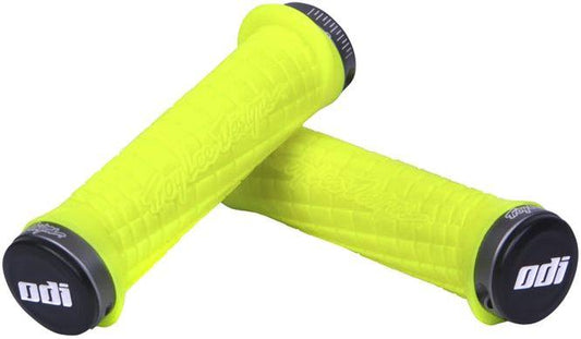 ODI Troy Lee Lock-On Bonus Pack Grips - Yellow Yellow Gray Clamp