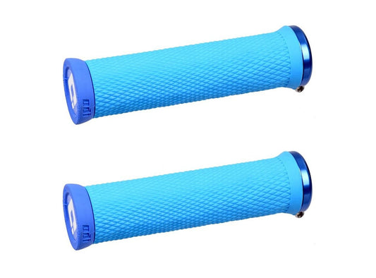 ODI Elite Motion Lock-On Grips - Light Blue Light Blue Blue Clamp