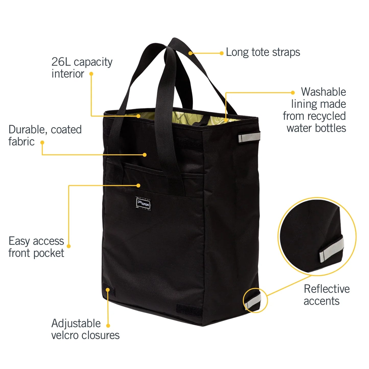 Po Campo Orchard Grocery Pannier - Black Ripstop