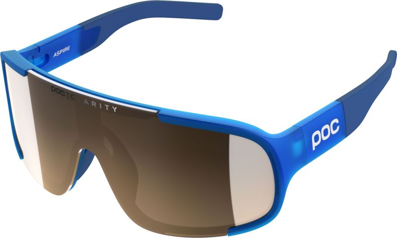 POC Aspire Performance Sunglasses - Opal Blue Translucent Opal Blue Translucent Brown - Silver Mirror Lens