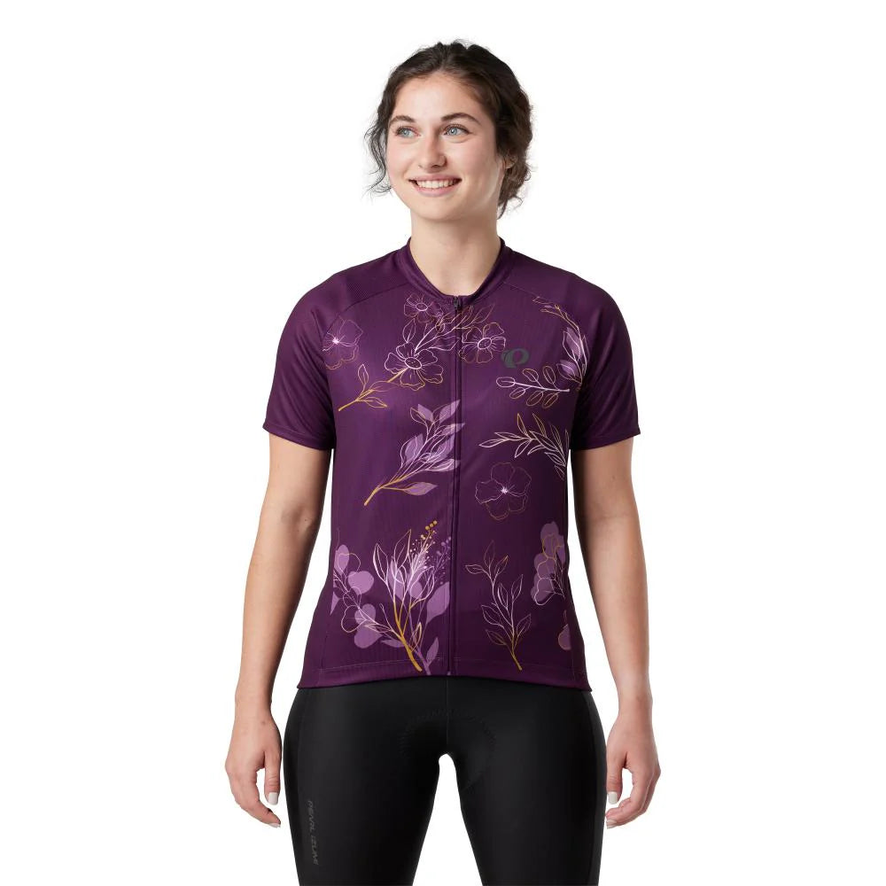 Pearl Izumi Classic Cycling Jersey - Womens - Dark Violet-Gold Wildflower