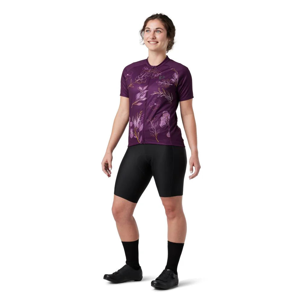 Pearl Izumi Classic Cycling Jersey - Womens - Dark Violet-Gold Wildflower