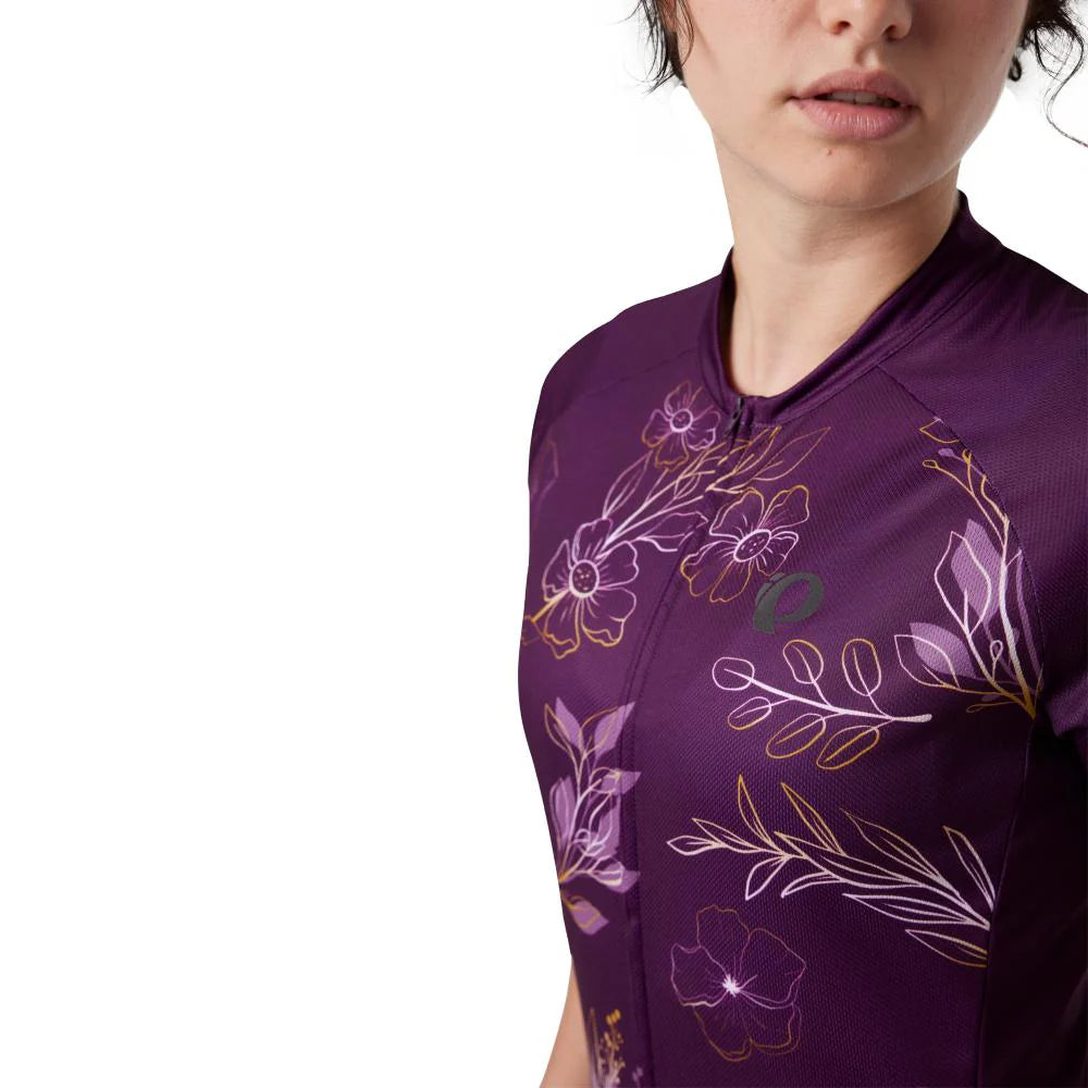 Pearl Izumi Classic Cycling Jersey - Womens - Dark Violet-Gold Wildflower