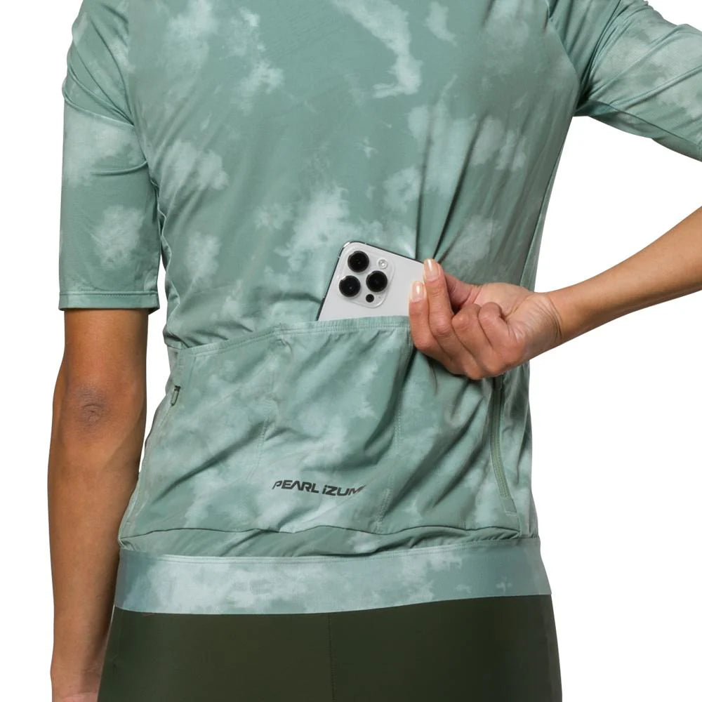 Pearl Izumi Expedition Short Sleeve Road Jersey - Womens - Green Bay Spectral