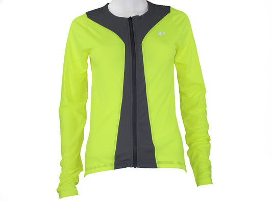 Pearl Izumi Podium Long Sleeve Road Jersey - Womens - Screaming Yellow-Smoked Pearl Screaming Yellow - Smoked Pearl Large
