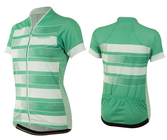 Pearl Izumi LTD Short Sleeve MTB Jersey - Womens - Green Spruce-Herringbone Stripe Green Spruce Herringbone Stripe Large