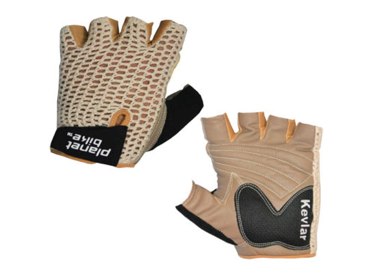 Planet Bike Taurus Crochet Leather Glove - Tan Tan Small
