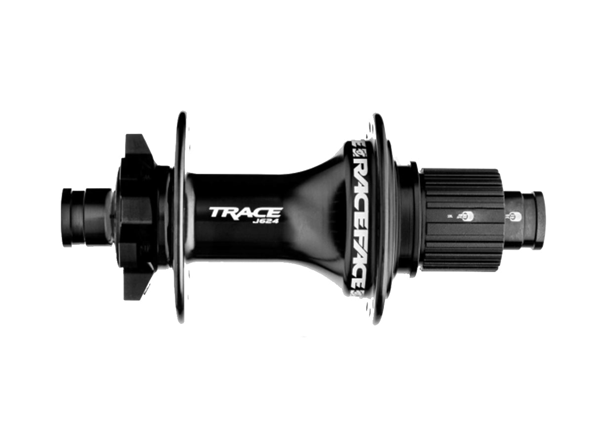 Race Face Trace J-Bend MTB Disc Hub - Rear - Black Black 12x148mmTA 32h - MicroSpline