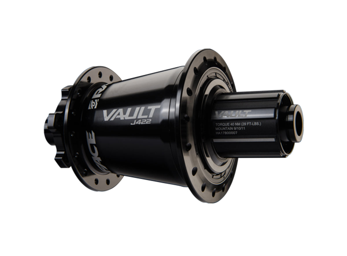 Race Face Vault J-Bend MTB Disc Hub - Rear - Black Black 12x142mmTA 32h - Shimano Freehub